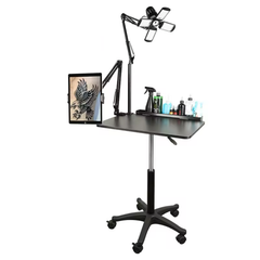 Work Table Tattoo Hydraulic Lifting Tattoo Workstation Solid Wood Tabletop With Light